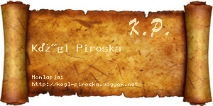 Kégl Piroska névjegykártya
